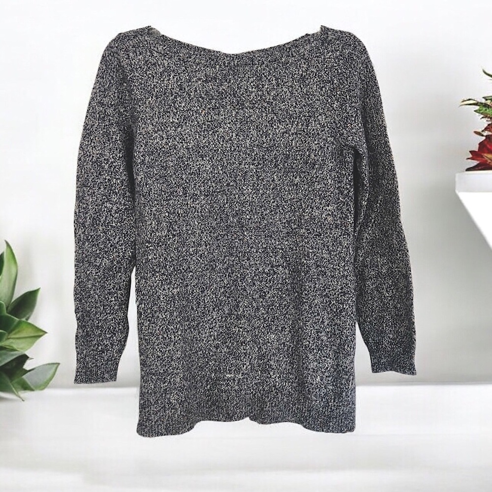 ModCloth Sweater Button Back Navy Heathered Size Medium